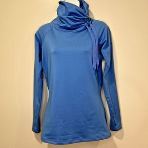 NIKE PRO Hyperwarm Womens Medium M Blue Hybrid Training Pullover